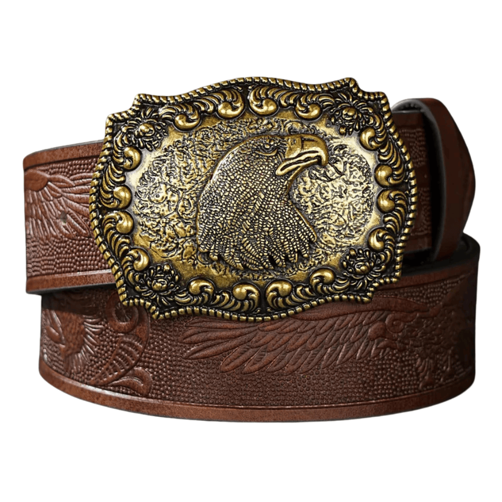 Mörkbrunt cowboybälte Örn / 120cm