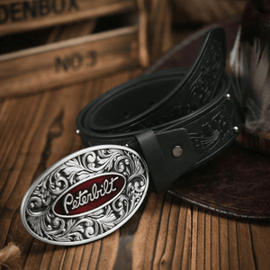 Peterbilt cowboybälte med ovalt metallspänne