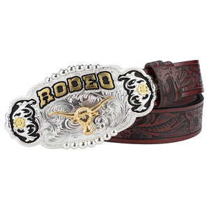 Rodeo Cowboyäderbälte Brun (Oxhuvud) / 90cm