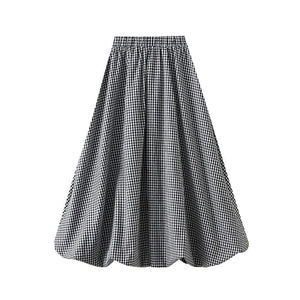 Rutig kjol Svart / One Size