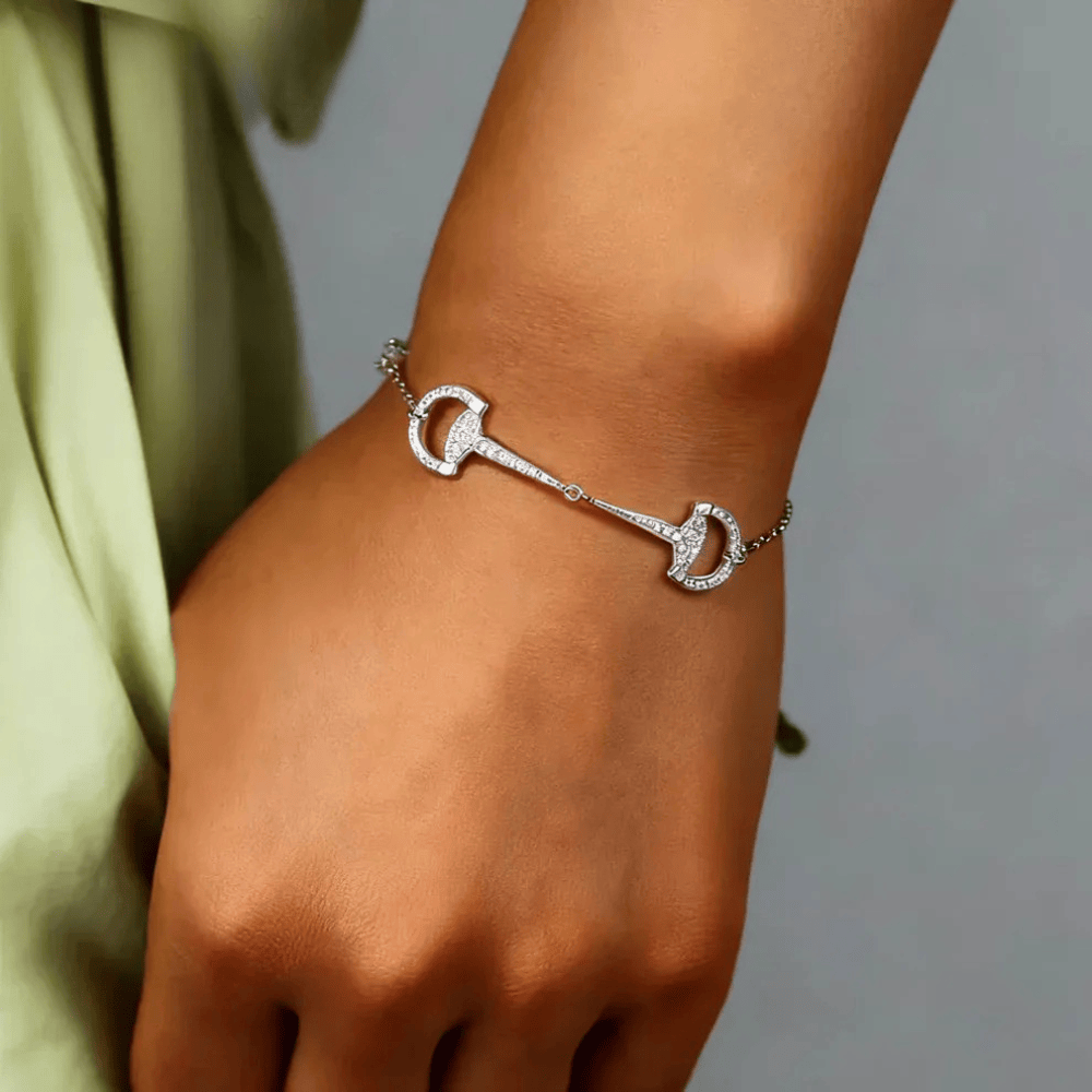 Zilveren armband met paardenbit