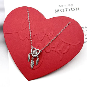 Silverhalsband drömfångare hjärta Silver