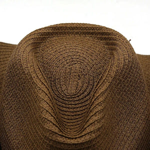 Stråcowboyhatt med fjäderdekor