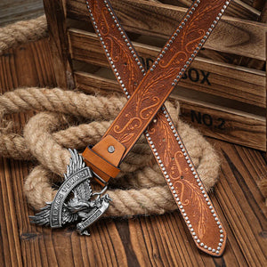 Texas cowboybälte med silver örnspänne