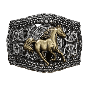 Western Bältesspännen Antika Motiv Mix Häst silver