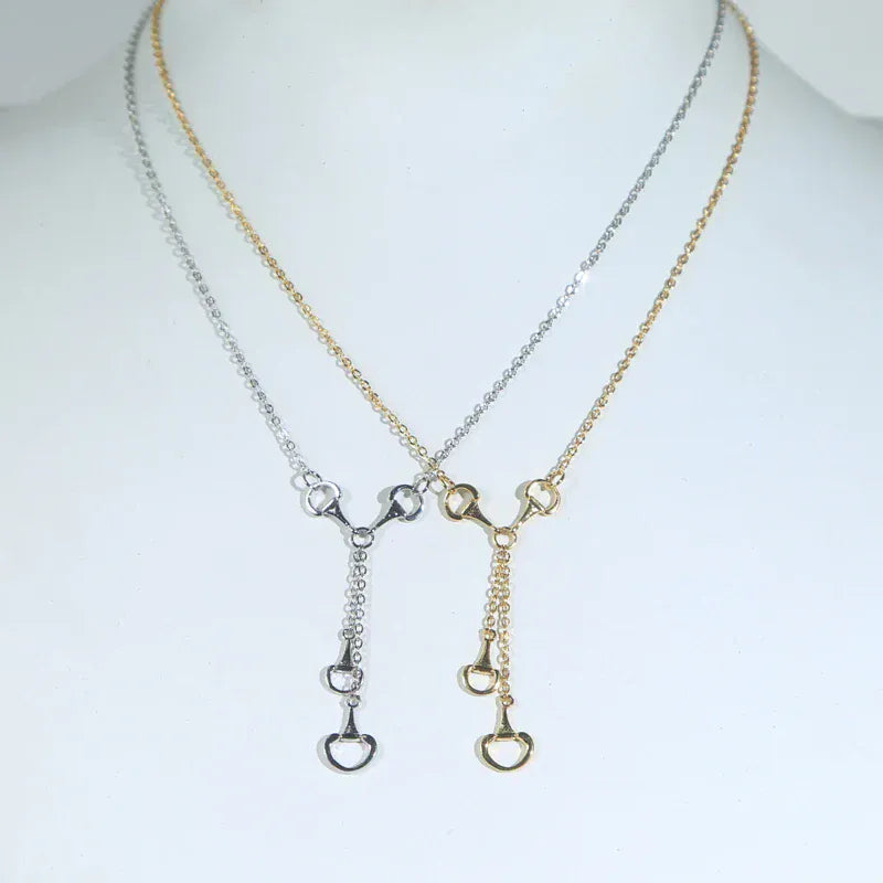 2025 High Quality Sexy Double Horse Hoof Pendants Horseshoe Necklaces For Women Lady Fashion Jewelry Christmas Gifts