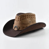 Äkta cowboyhatt skinn Brun och beige / One Size