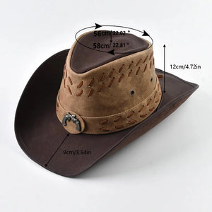 Äkta cowboyhatt skinn Brun och beige / One Size