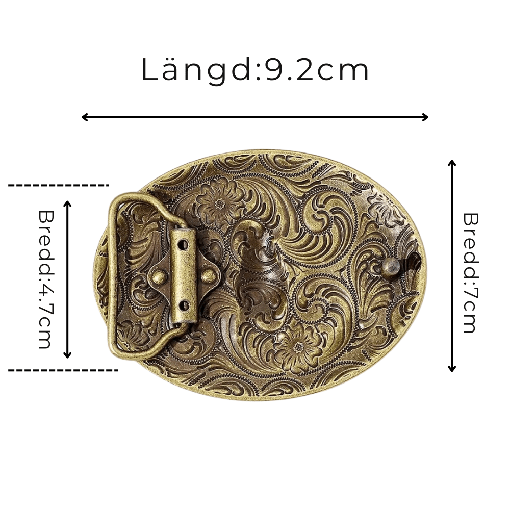 Bältespänne herr western djur vintage metall