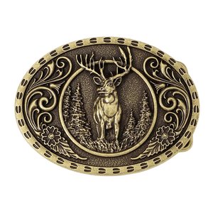 Bältespänne herr western djur vintage metall Hjort