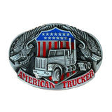 Bältespänne lastbil örn USA trucker patriot Silver