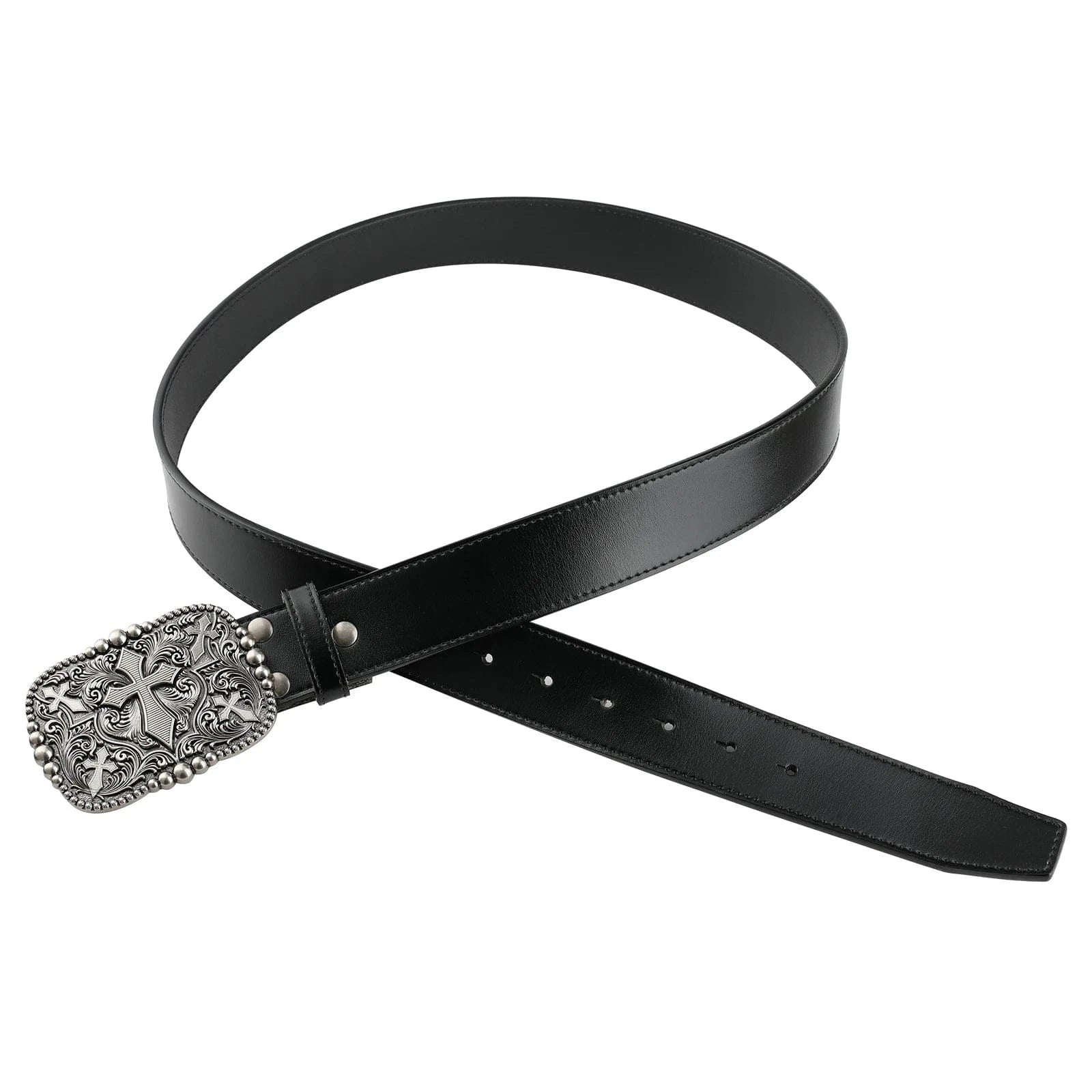 Bältespänne med kors och ornament i westernstil