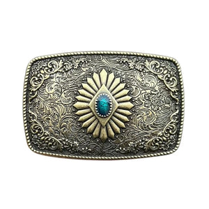 Bältesspänne celtisk stam western stil turkos sten Antik guld