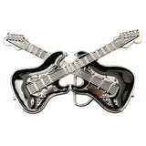 Bältesspänne Elektrische Gitarren Design mit schwarzem Emaille Silver/svart