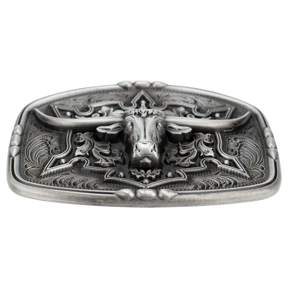 Bältesspänne Longhorn i metall western stil