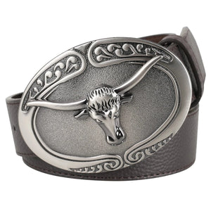 Bältesspänne Longhorn Texas Rindkopf Silver