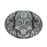 Bältesspänne western floral döskalle Silver