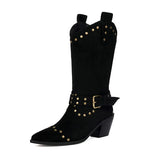 Cowgirl boots mocka Svart / 35