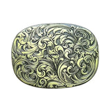 Blommig Bältesspänne Oval Design Guld