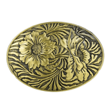 Blommig Bältesspänne  Oval Guld