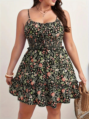 Blommig klänning plus size