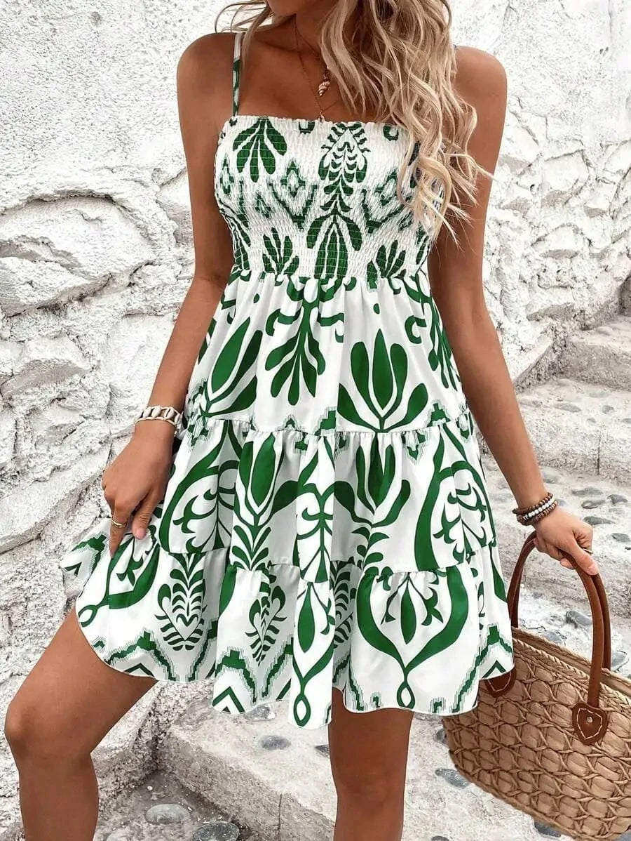 Blommig sommarklänning med smock