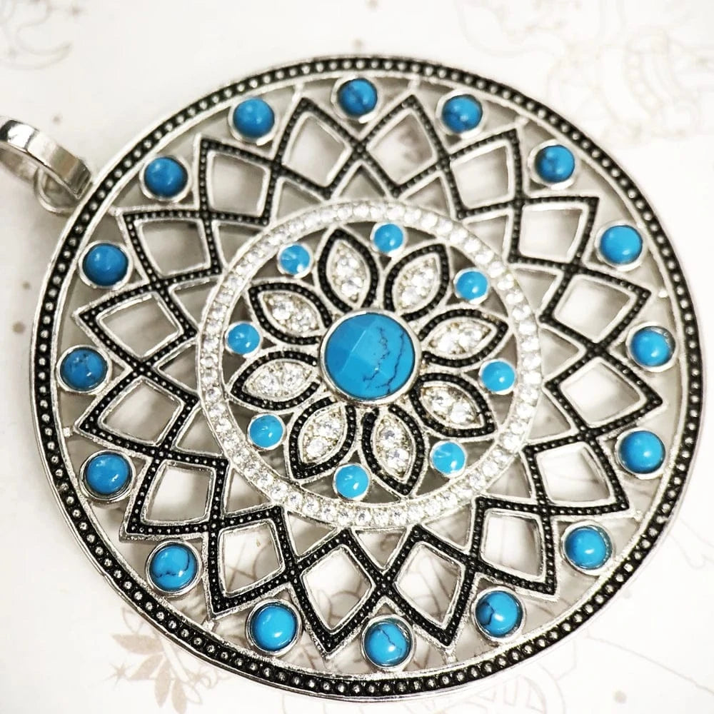 Bohemiskt silverhänge med turkos Silver med turkos