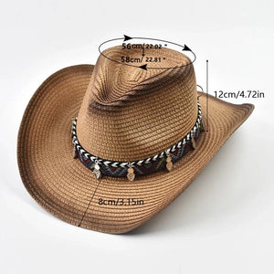 Boho cowgirlhatt halm
