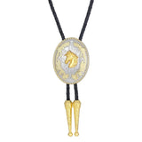 Bolo tie i silver och guld med hästmotiv Guld