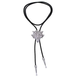 Bolo tie med 3D-varghuvud i metall