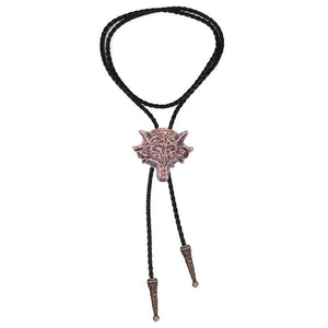 Bolo tie med 3D-varghuvud i metall