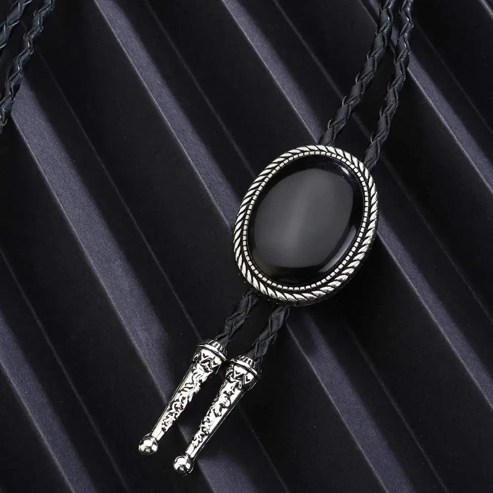 Bolo tie med äkta agatsten
