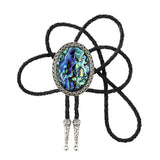 Bolo tie med blågrön skimrande sten Glågrön