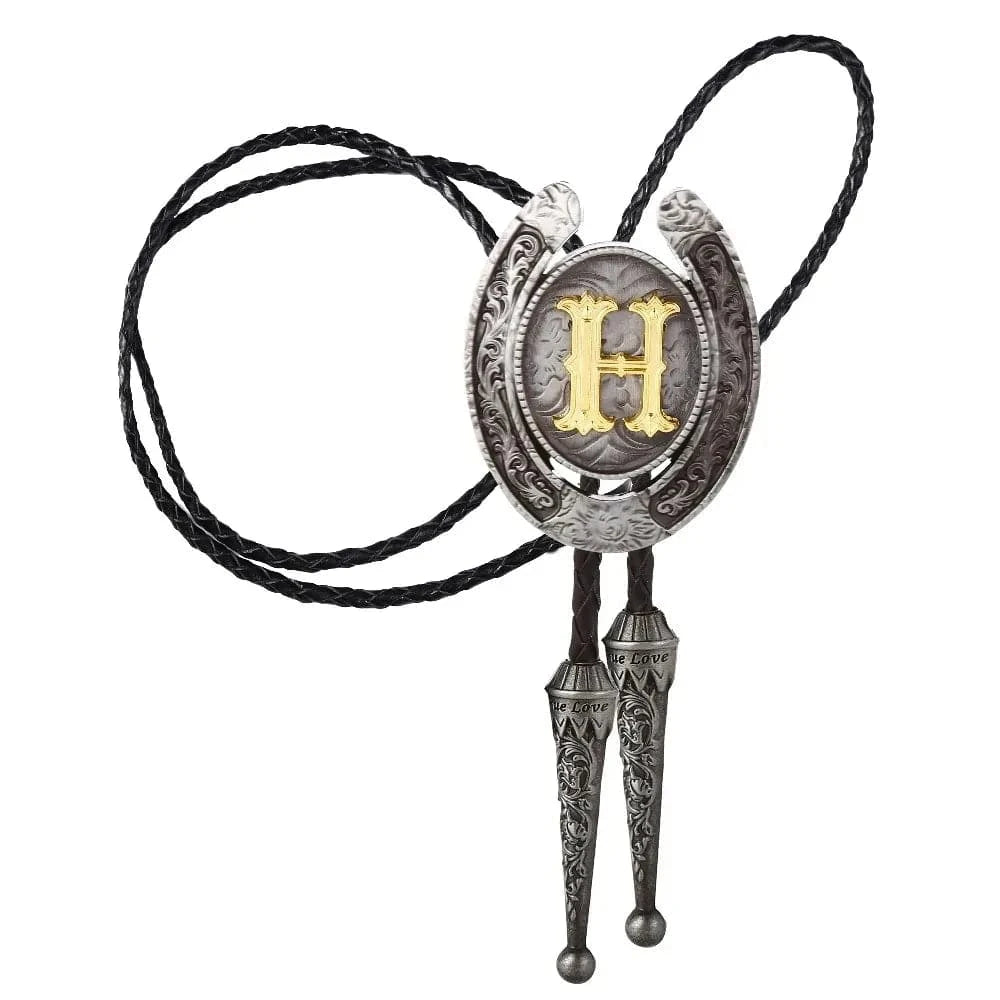 Bolo tie med bokstavsemblem A–Z Silver H