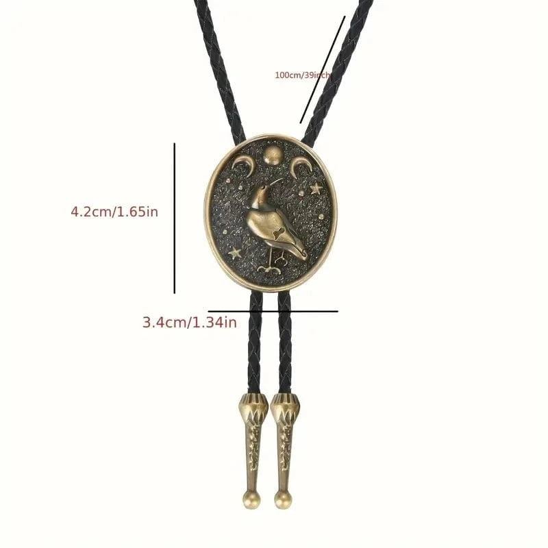 Bolo tie med djurmönster och månmotiv