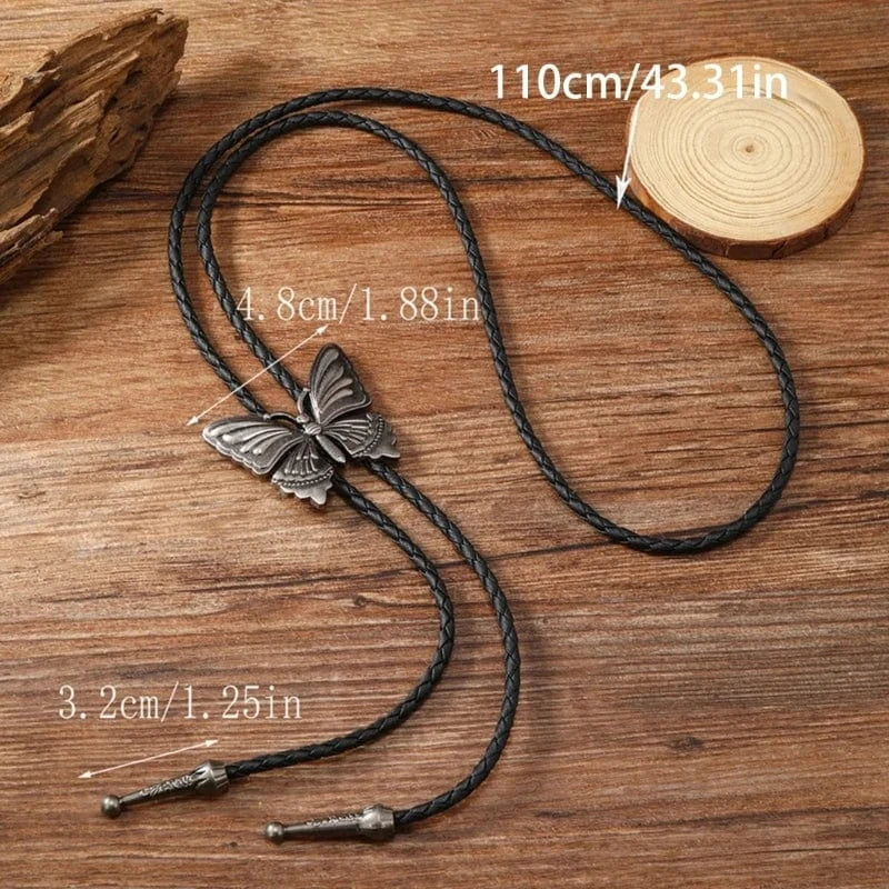 Bolo tie med fjäril i metall