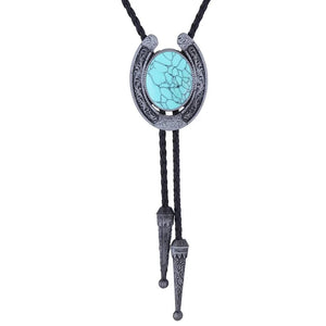 Bolo tie med hästsko och natursten