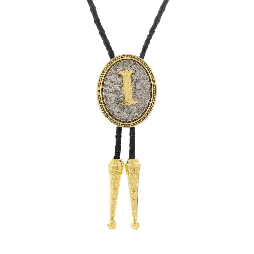 Bolo tie med initial A–Z i tvåtonad metall I