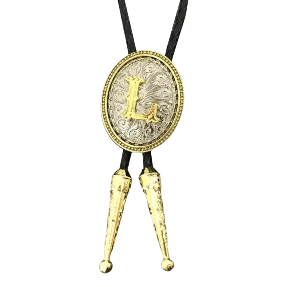 Bolo tie med initial A–Z i tvåtonad metall L