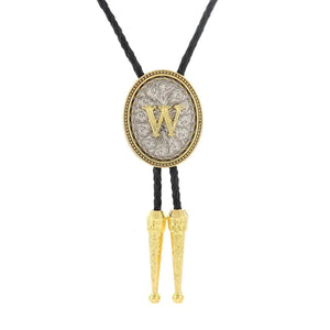 Bolo tie med initial A–Z i tvåtonad metall W