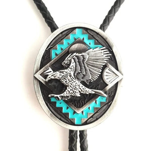 Bolo tie med örn och turkosdetaljer Silver och turkosblå
