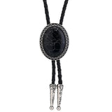 Bolo tie med oval ädelstensimitation Svart