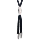 Bolo tie med silverfäste och svart nylonrep Svart silver 1st stil 1