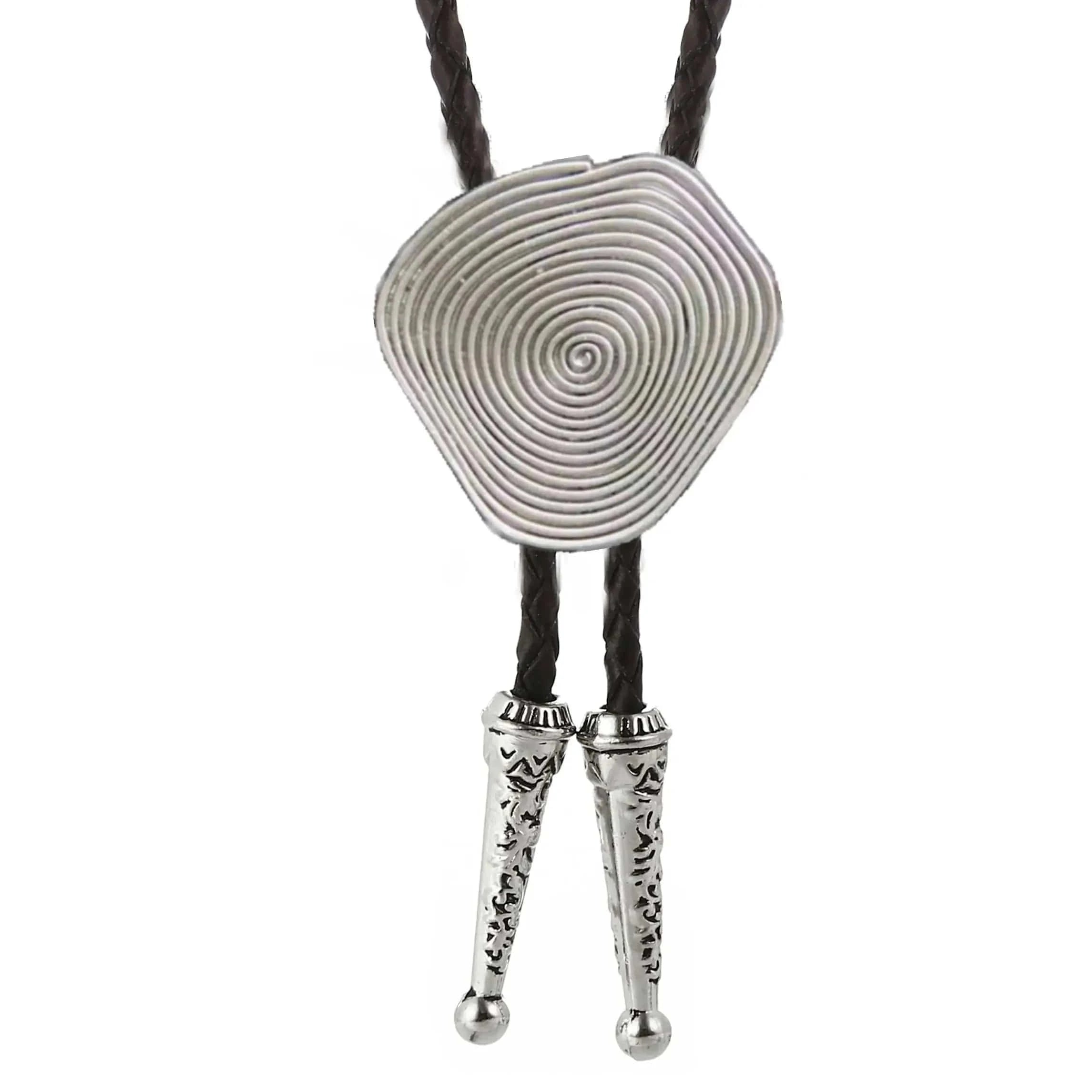 Bolo tie med spiralformad medaljong Silver