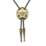Bolo tie med stjärnmotiv i antik metall Guld