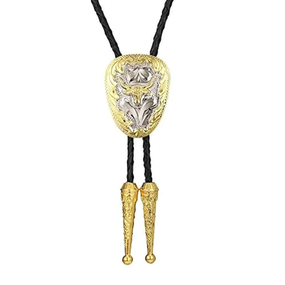 Bolo tie med tjurhuvud i guld och silver Silver guld