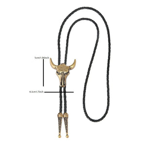 Bolo tie med tjurskalle i antik mässing Mässing