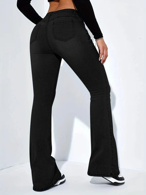 Bootcut jeans dam hög midja