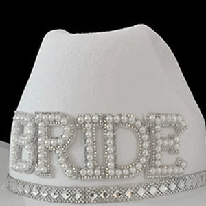 Bride Cowgirl Hatt Vit