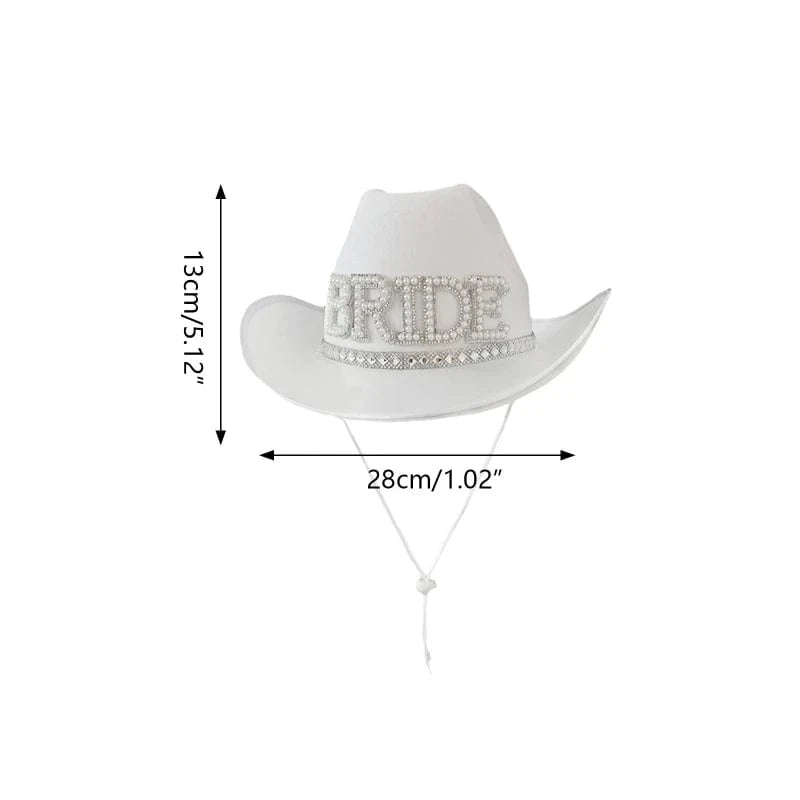 Bride Cowgirl Hatt Vit
